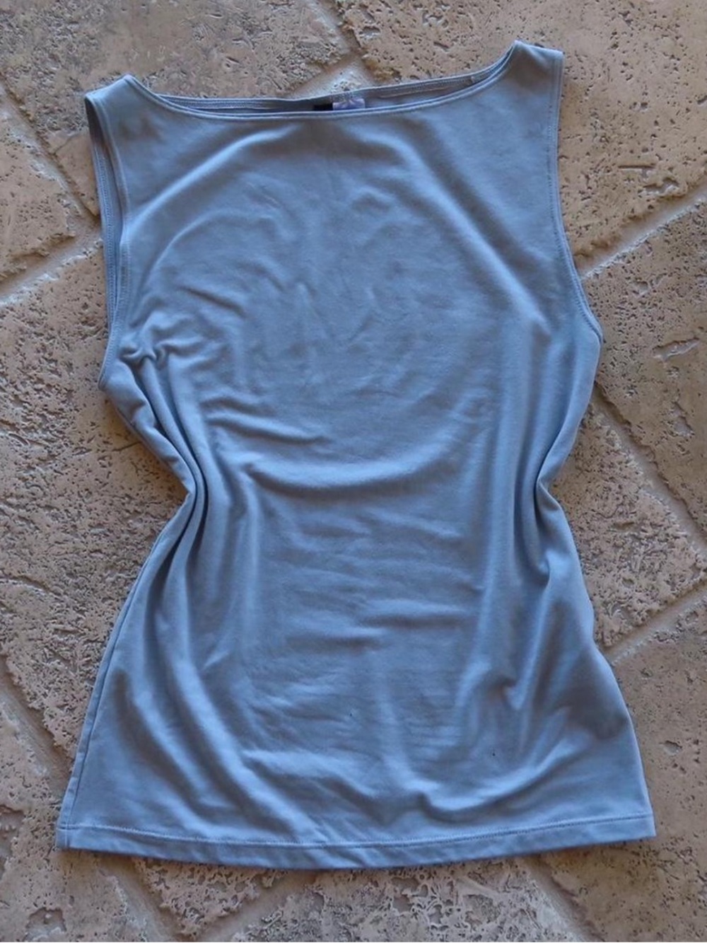 H&M Light Blue Fitted Ribbed Tank Top